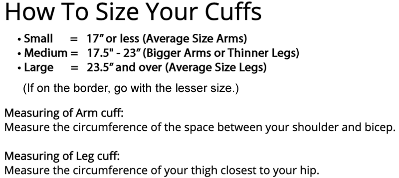 how to size bfr cuffs